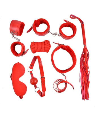 Ensemble Bondage rouge - 10 pièces 
